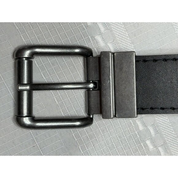 Genuine Leather Black Belt With Silver Buckle Adjustable Size 36 Quality Career - Picture 11 of 11